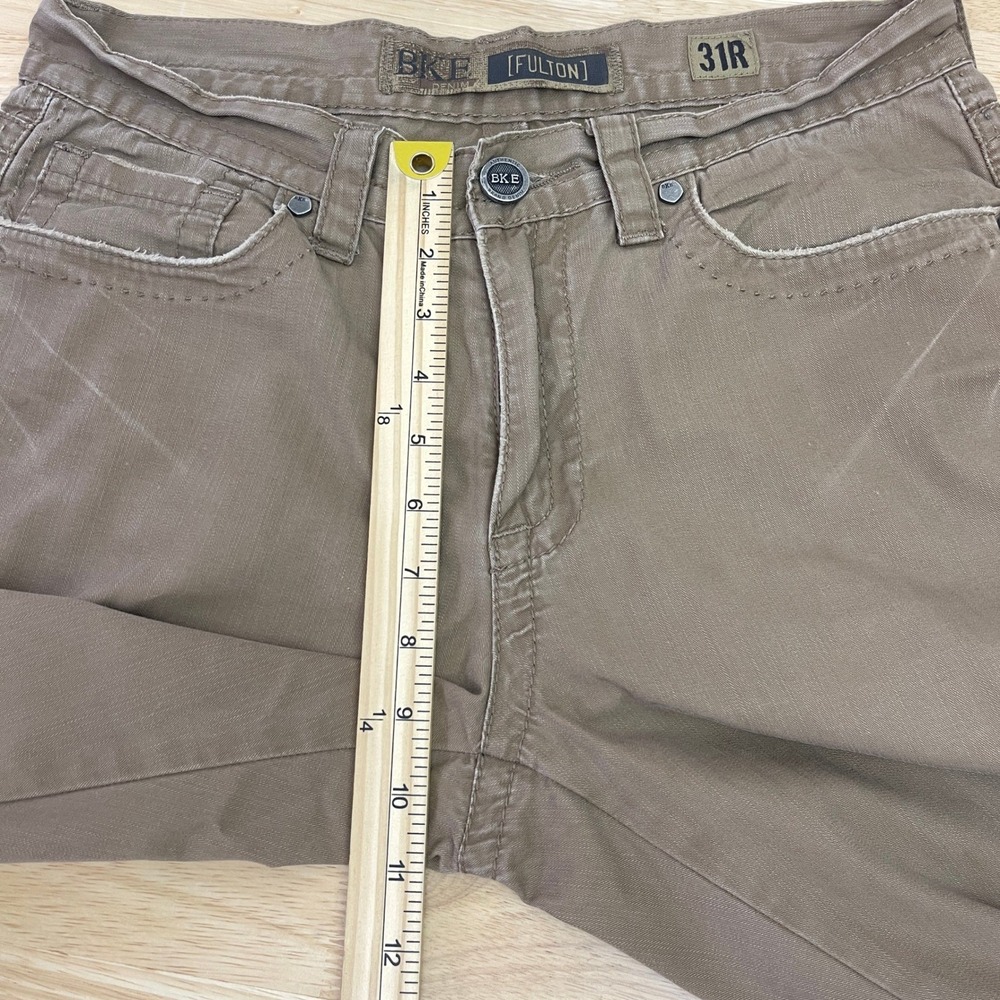 BKE Fulton Straight Leg Mens 31x31 100% Cotton Tan Khaki Pants Zip *READ - Picture 8 of 14